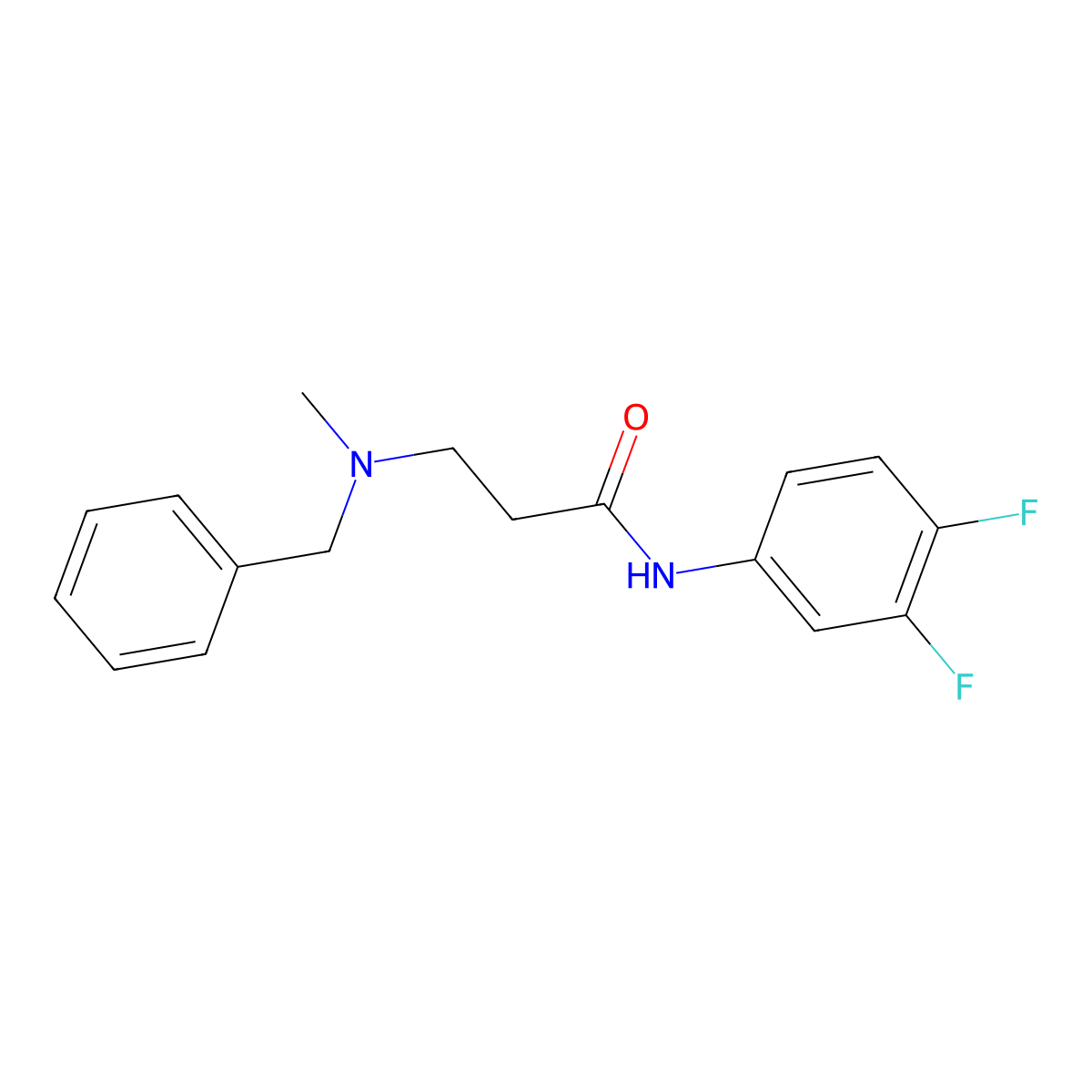 3-[benzyl(methyl)amino]-N-(3,4-difluorophenyl)propanamide molecular structure, CAS 428842-29-9