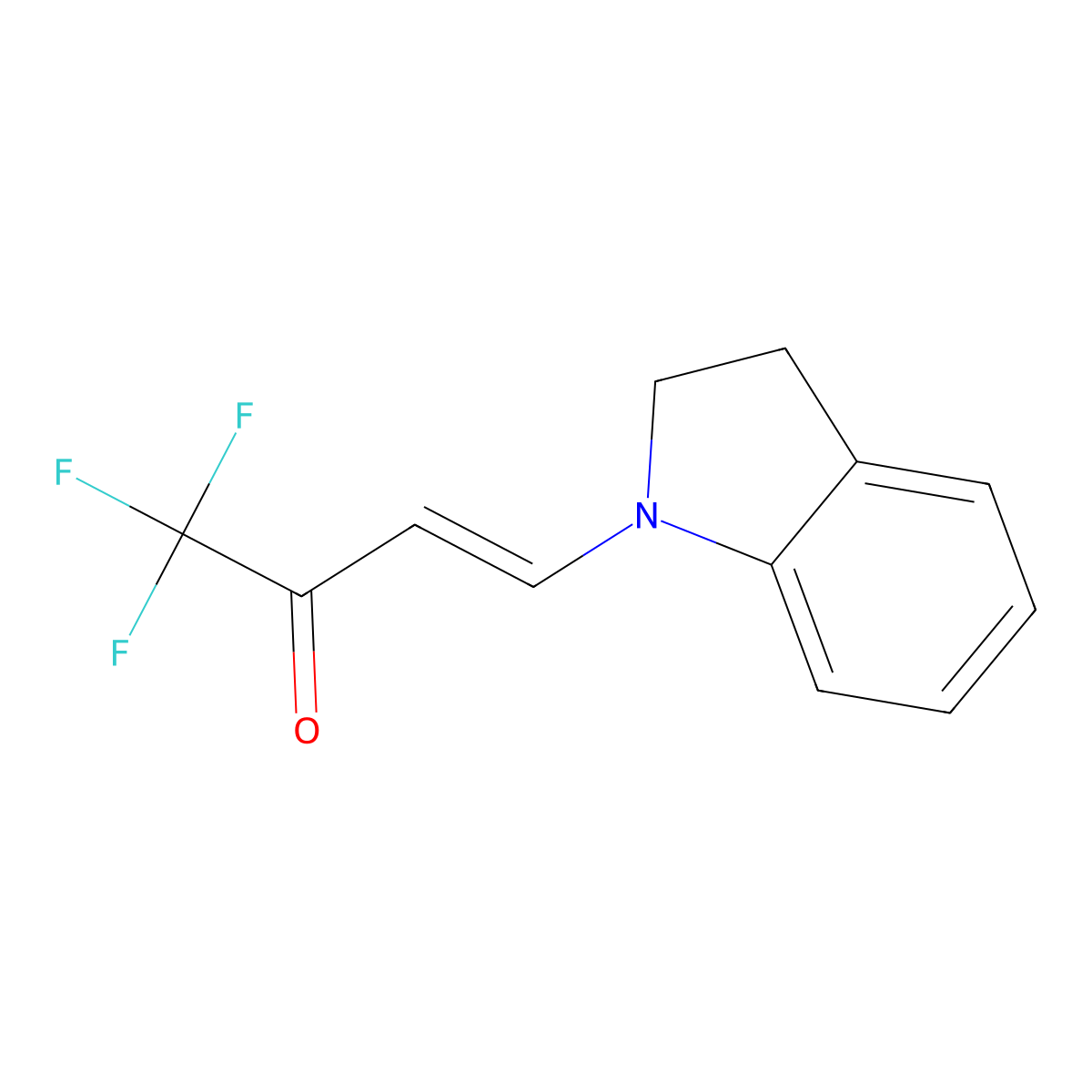 (E)-4-(2,3-dihydro-1H-indol-1-yl)-1,1,1-trifluoro-3-buten-2-one molecular structure, CAS 428842-30-2