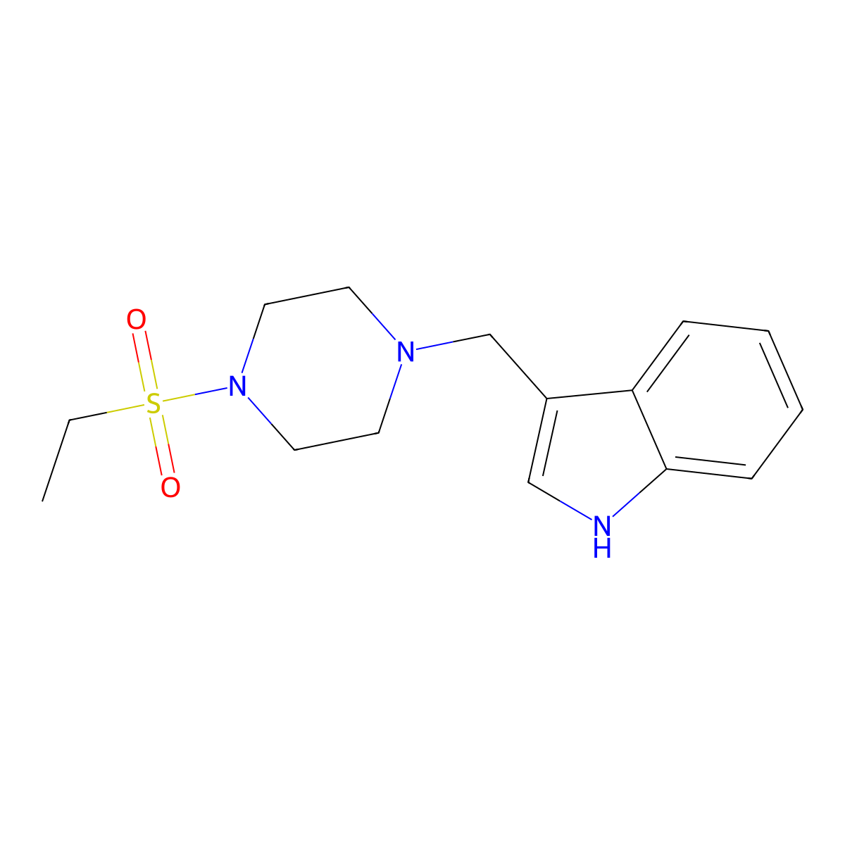 3-[(4-ethylsulfonylpiperazin-1-yl)methyl]-1H-indole molecular structure, CAS 428842-33-5
