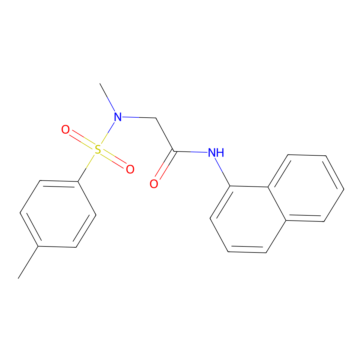 2-[methyl-(4-methylphenyl)sulfonylamino]-N-naphthalen-1-ylacetamide molecular structure, CAS 428842-42-6
