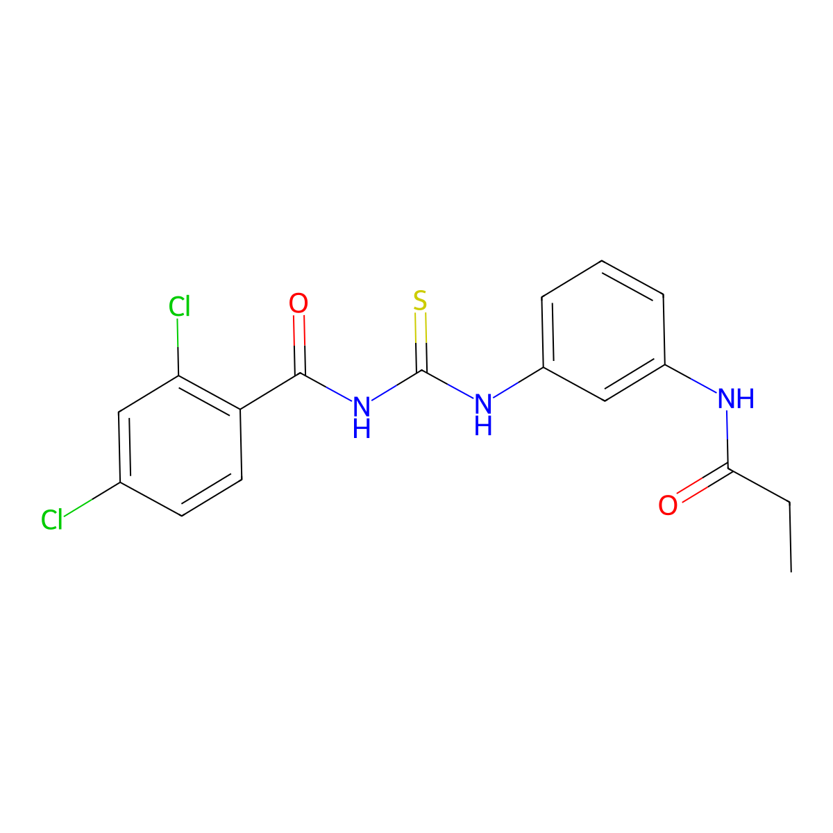2,4-dichloro-N-[[3-(propanoylamino)phenyl]carbamothioyl]benzamide molecular structure, CAS 428842-50-6