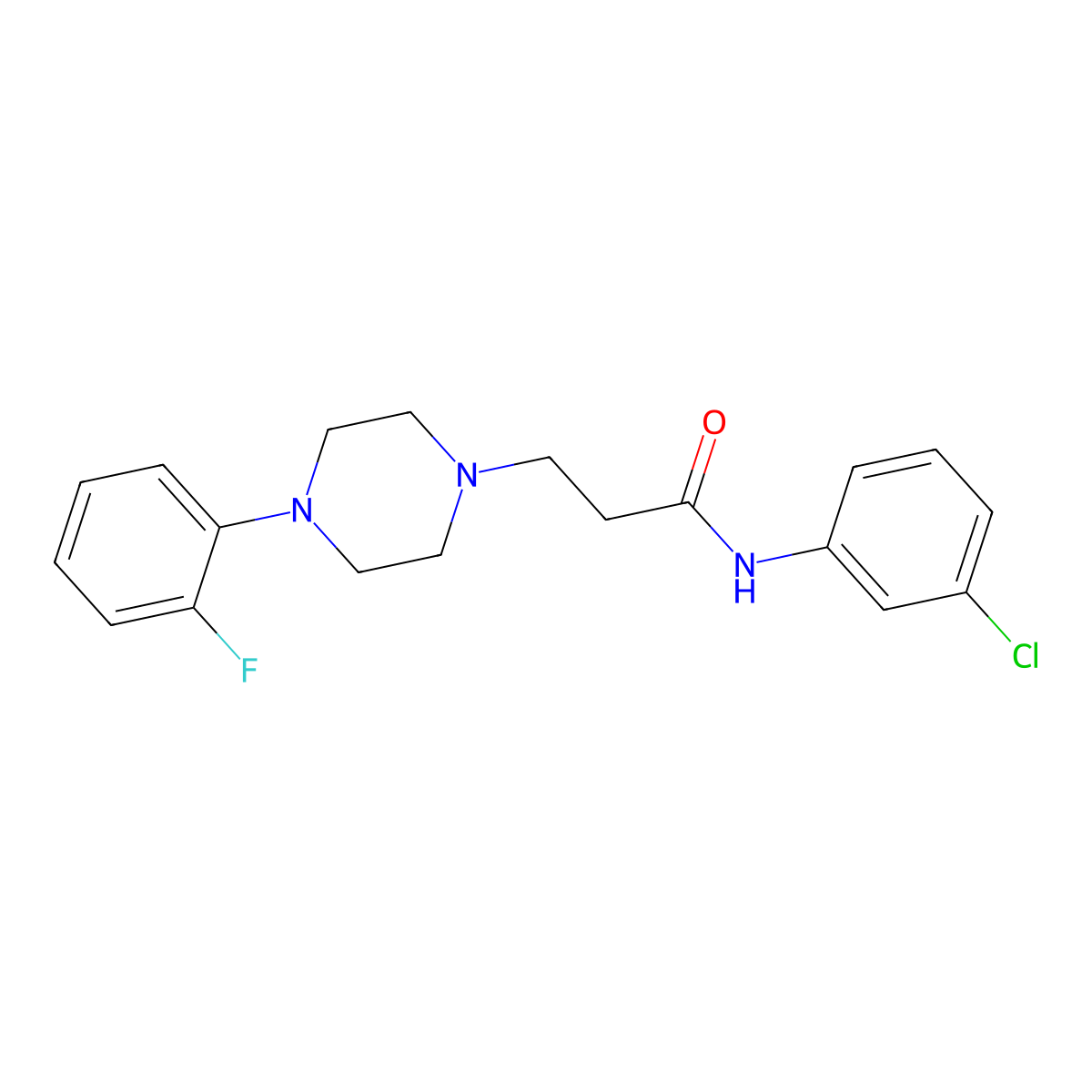 N-(3-chlorophenyl)-3-[4-(2-fluorophenyl)piperazin-1-yl]propanamide molecular structure, CAS 428842-56-2