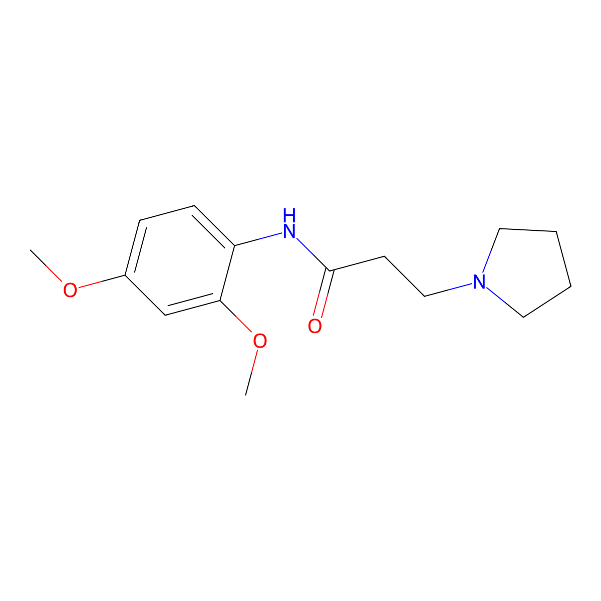 N-(2,4-dimethoxyphenyl)-3-pyrrolidin-1-ylpropanamide molecular structure, CAS 428842-71-1