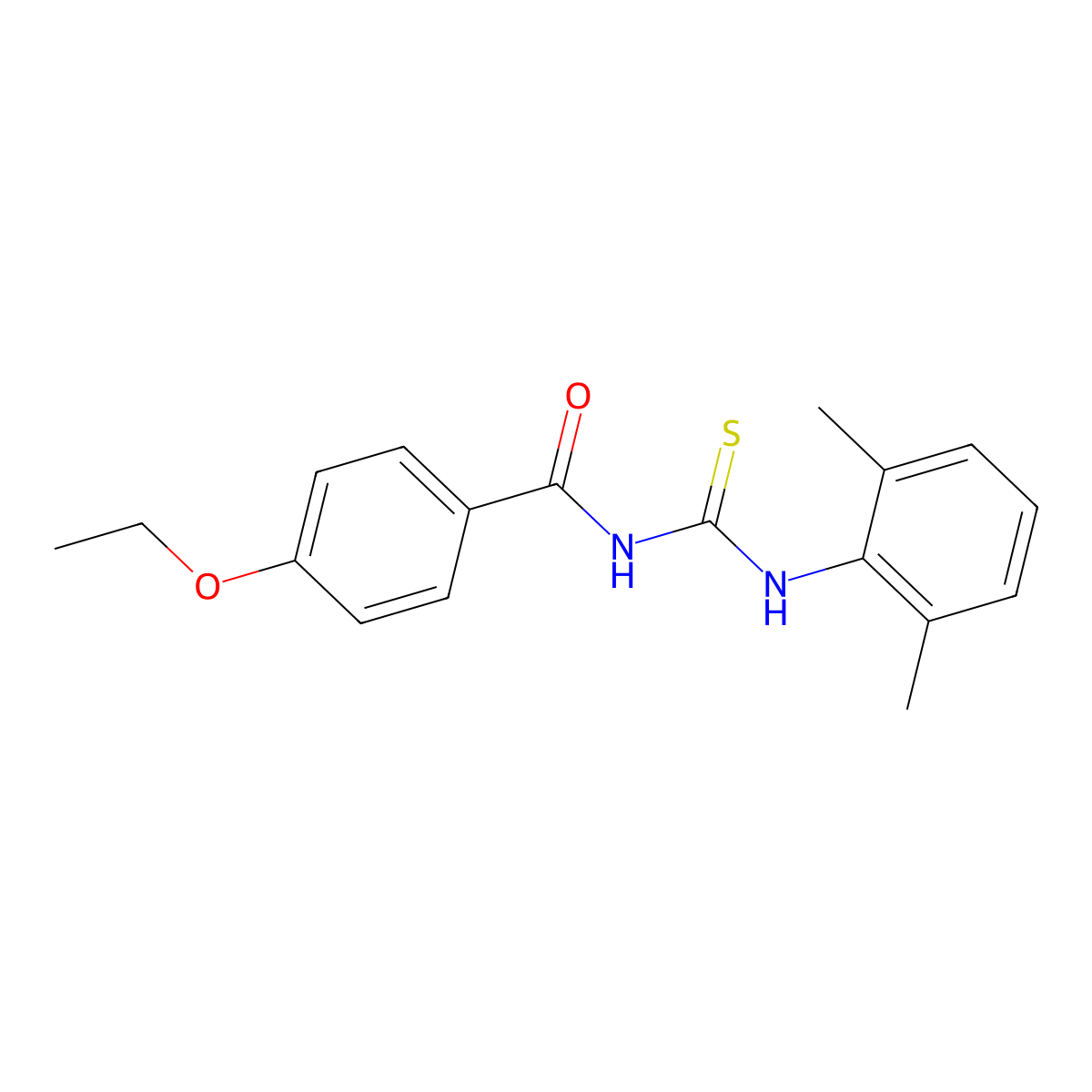 N-[(2,6-dimethylphenyl)carbamothioyl]-4-ethoxybenzamide molecular structure, CAS 428842-75-5