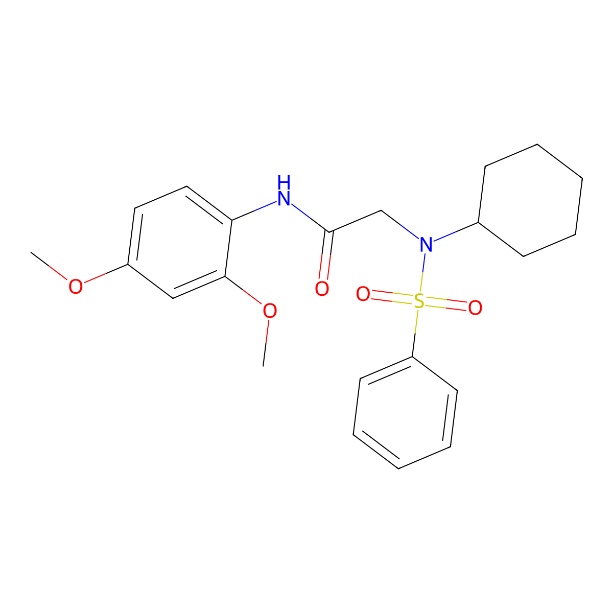2-[benzenesulfonyl(cyclohexyl)amino]-N-(2,4-dimethoxyphenyl)acetamide molecular structure, CAS 428842-78-8