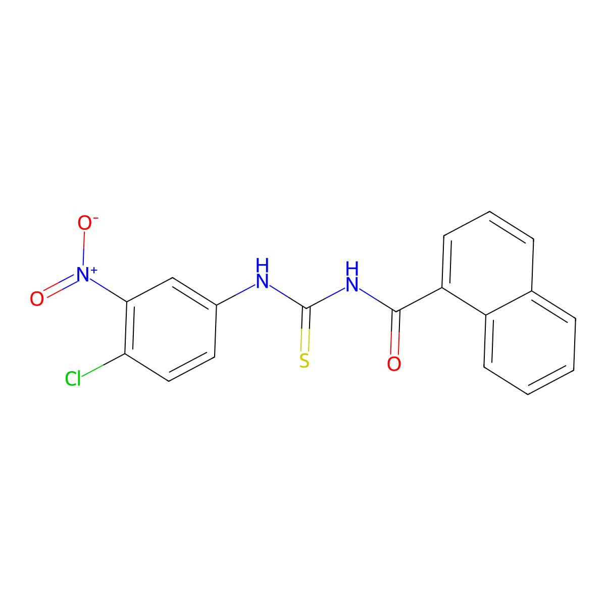 N-[(4-chloro-3-nitrophenyl)carbamothioyl]naphthalene-1-carboxamide molecular structure, CAS 428842-86-8