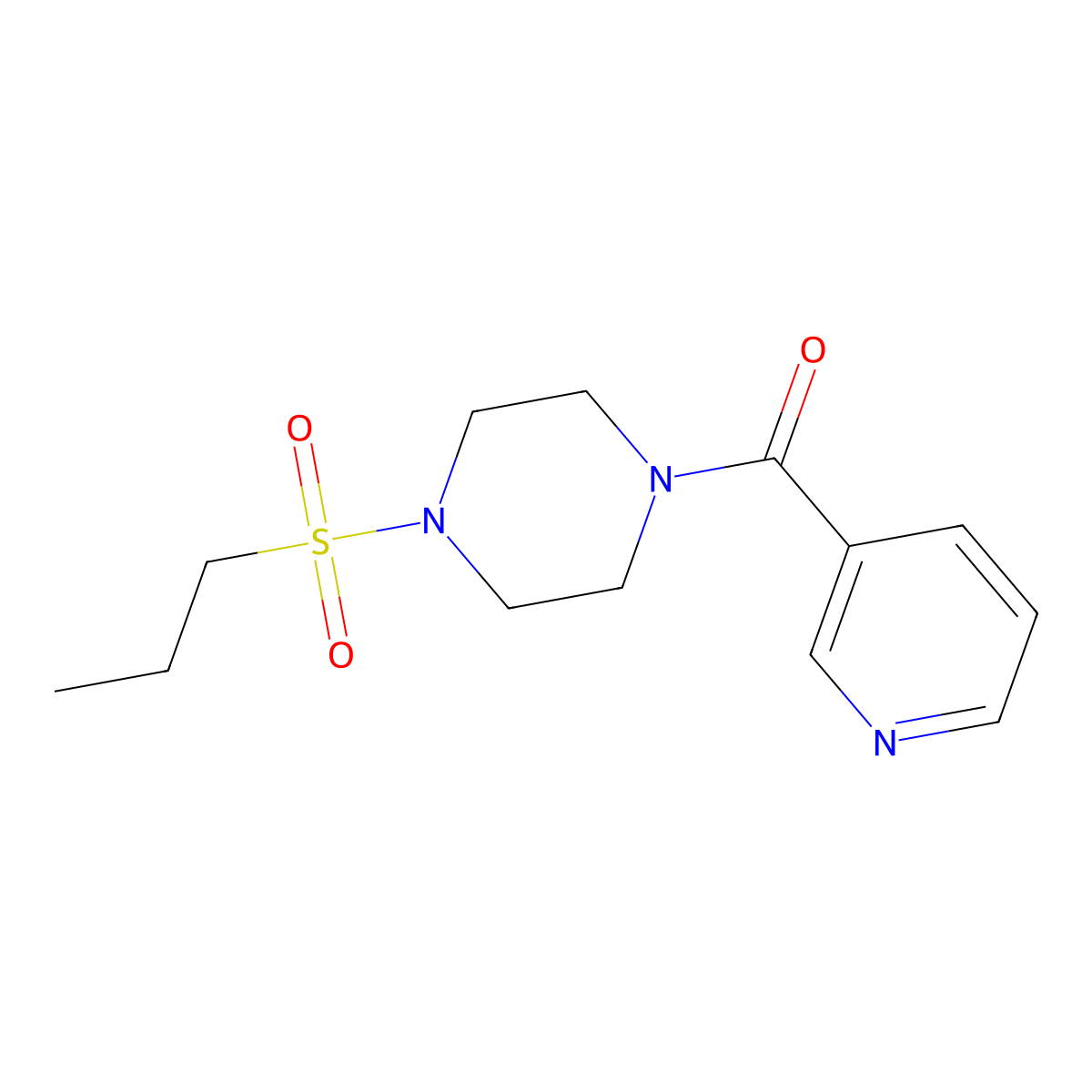(4-Propylsulfonylpiperazin-1-yl)-pyridin-3-ylmethanone molecular structure, CAS 428842-89-1