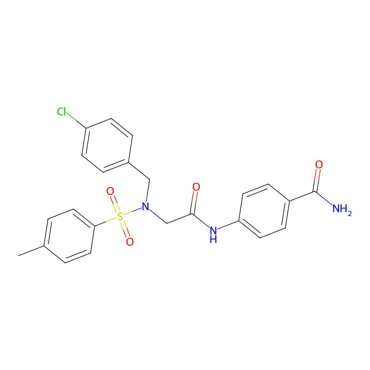 4-({N-(4-chlorobenzyl)-N-[(4-methylphenyl)sulfonyl]glycyl}amino)benzamide molecular structure, CAS 428843-02-1