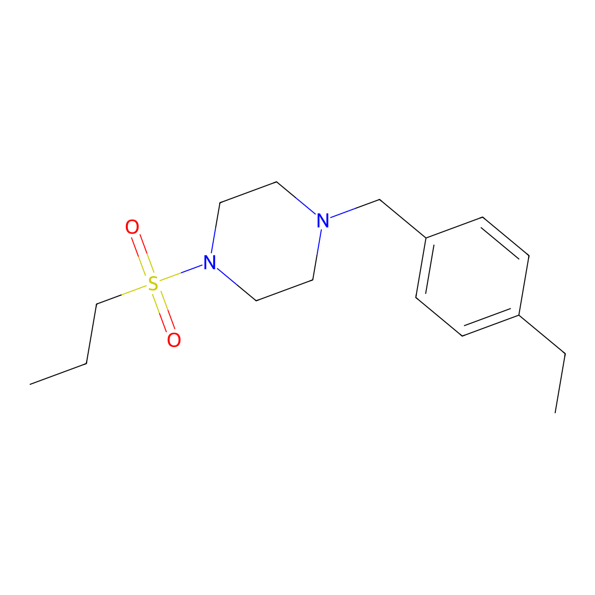 1-(4-Ethylbenzyl)-4-(propylsulfonyl)piperazine molecular structure, CAS 428843-04-3