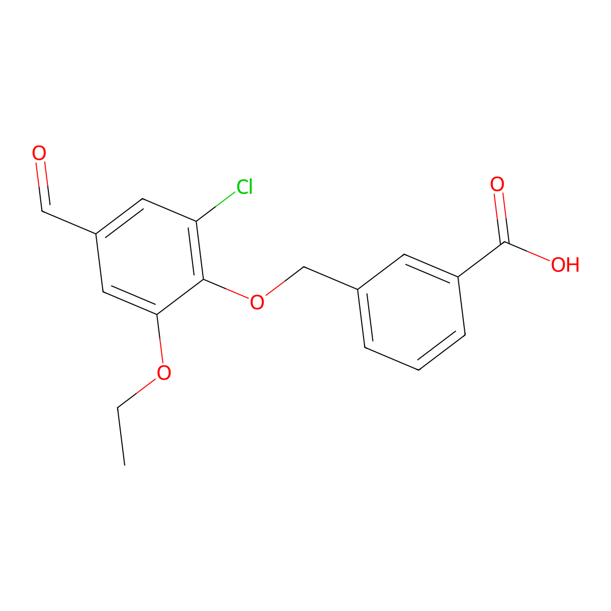 3-[(2-Chloro-6-ethoxy-4-formylphenoxy)methyl]benzoic acid molecular structure, CAS 428843-08-7