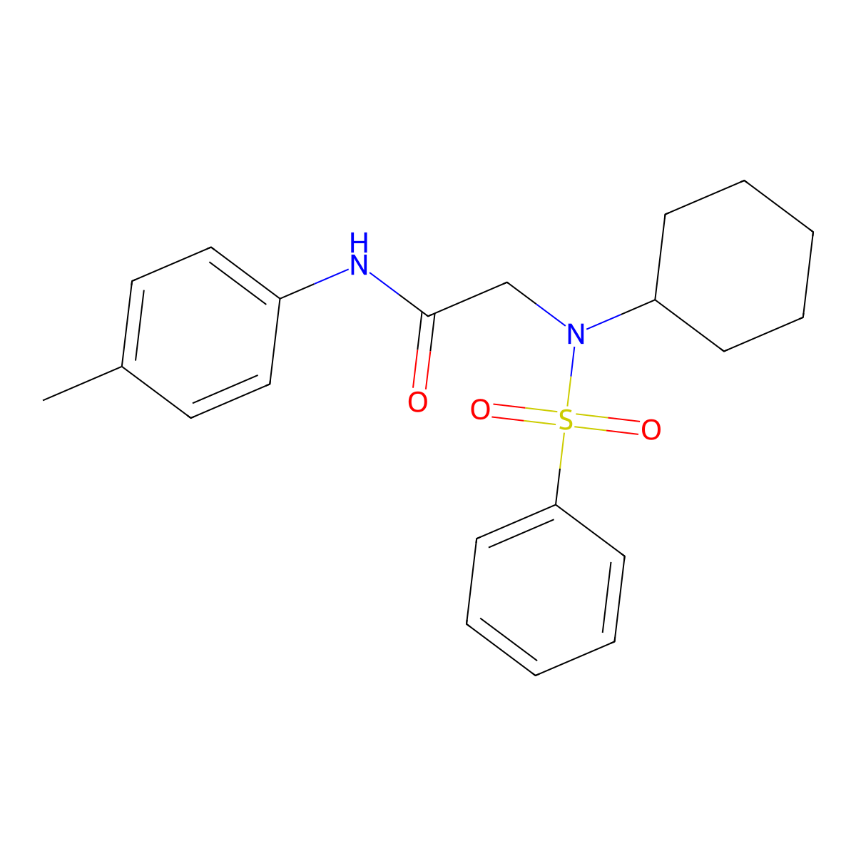 2-[benzenesulfonyl(cyclohexyl)amino]-N-(4-methylphenyl)acetamide molecular structure, CAS 428843-10-1