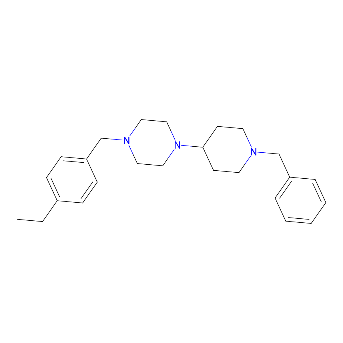1-(1-Benzylpiperidin-4-yl)-4-[(4-ethylphenyl)methyl]piperazine molecular structure, CAS 428843-15-6