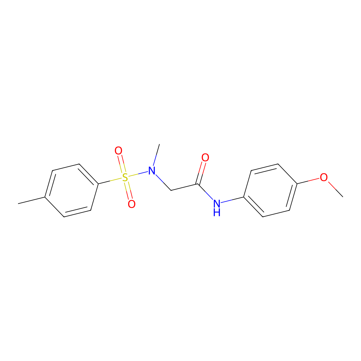 N-(4-methoxyphenyl)-2-[methyl-(4-methylphenyl)sulfonylamino]acetamide molecular structure, CAS 428843-16-7