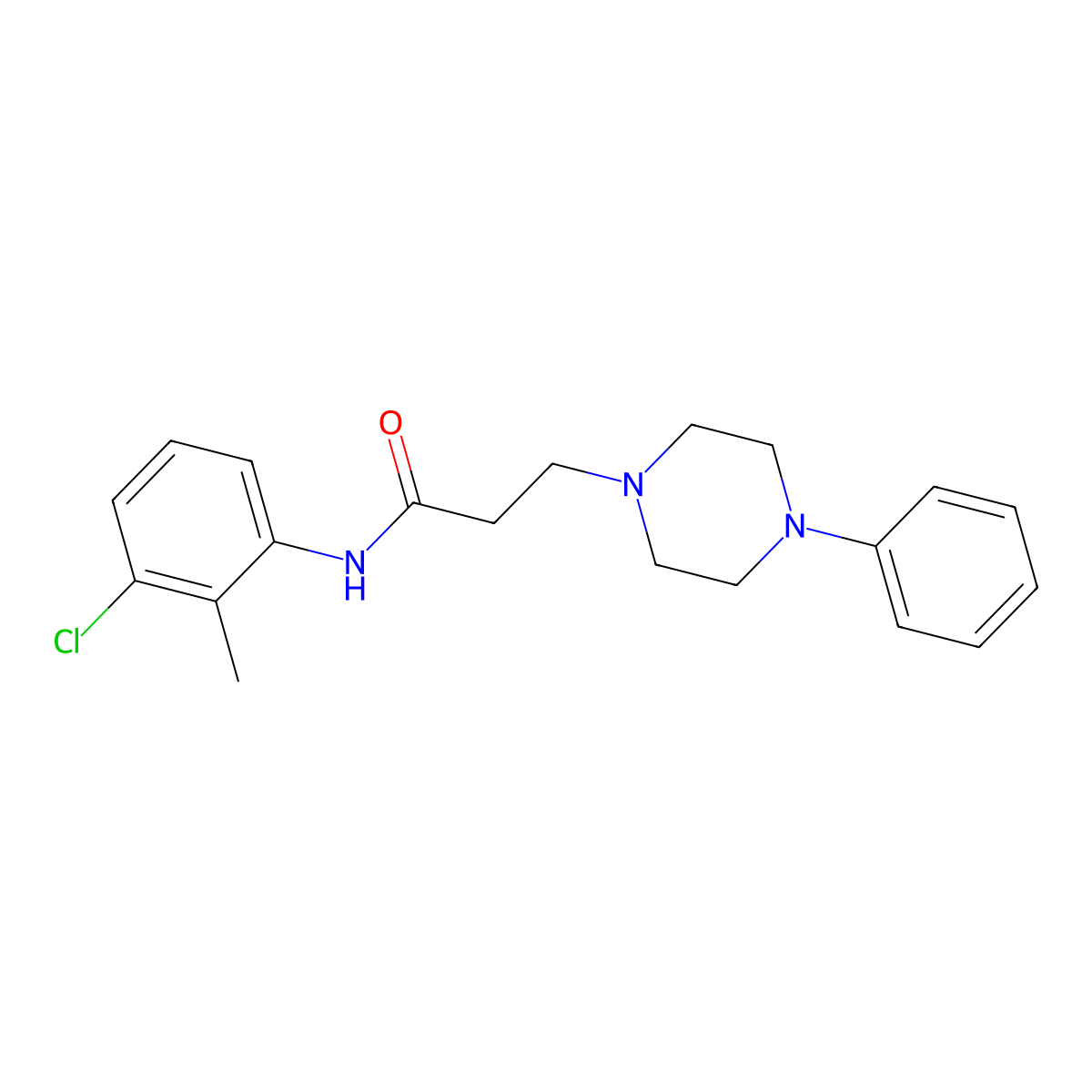 N-(3-chloro-2-methylphenyl)-3-(4-phenylpiperazin-1-yl)propanamide molecular structure, CAS 428843-17-8