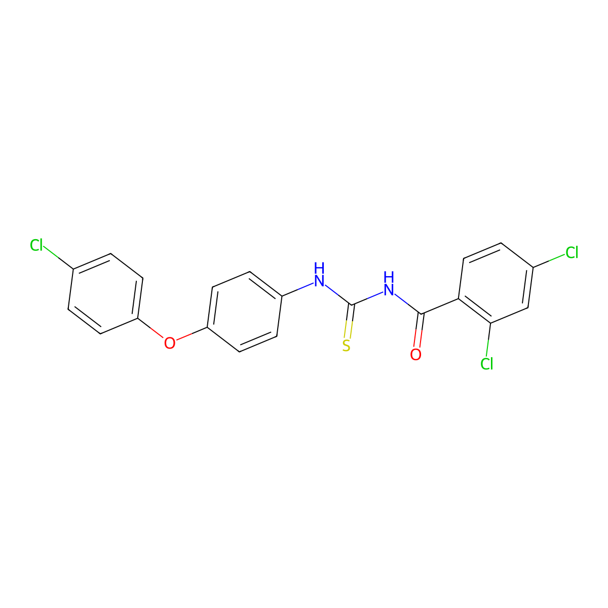 2,4-dichloro-N-[[4-(4-chlorophenoxy)phenyl]carbamothioyl]benzamide molecular structure, CAS 428843-28-1