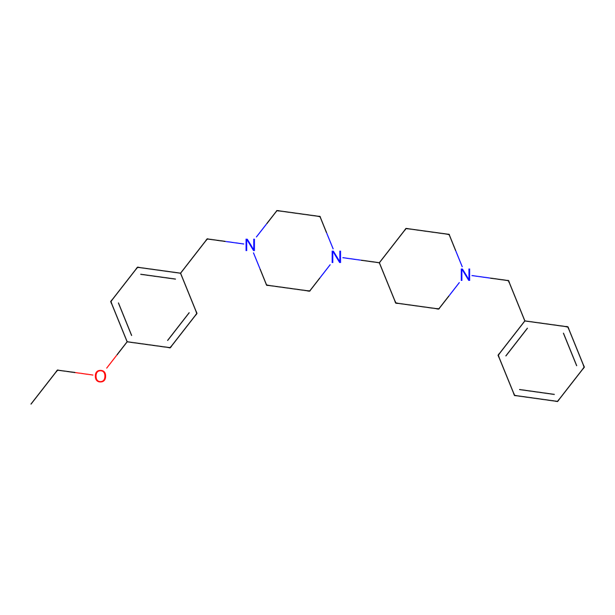1-(1-Benzylpiperidin-4-yl)-4-[(4-ethoxyphenyl)methyl]piperazine molecular structure, CAS 428843-30-5