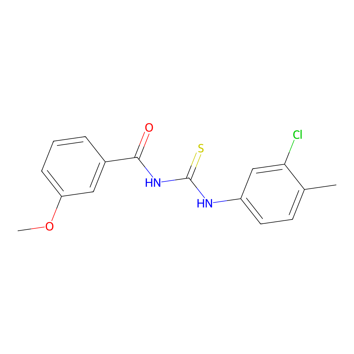 N-[(3-chloro-4-methylphenyl)carbamothioyl]-3-methoxybenzamide molecular structure, CAS 428843-40-7