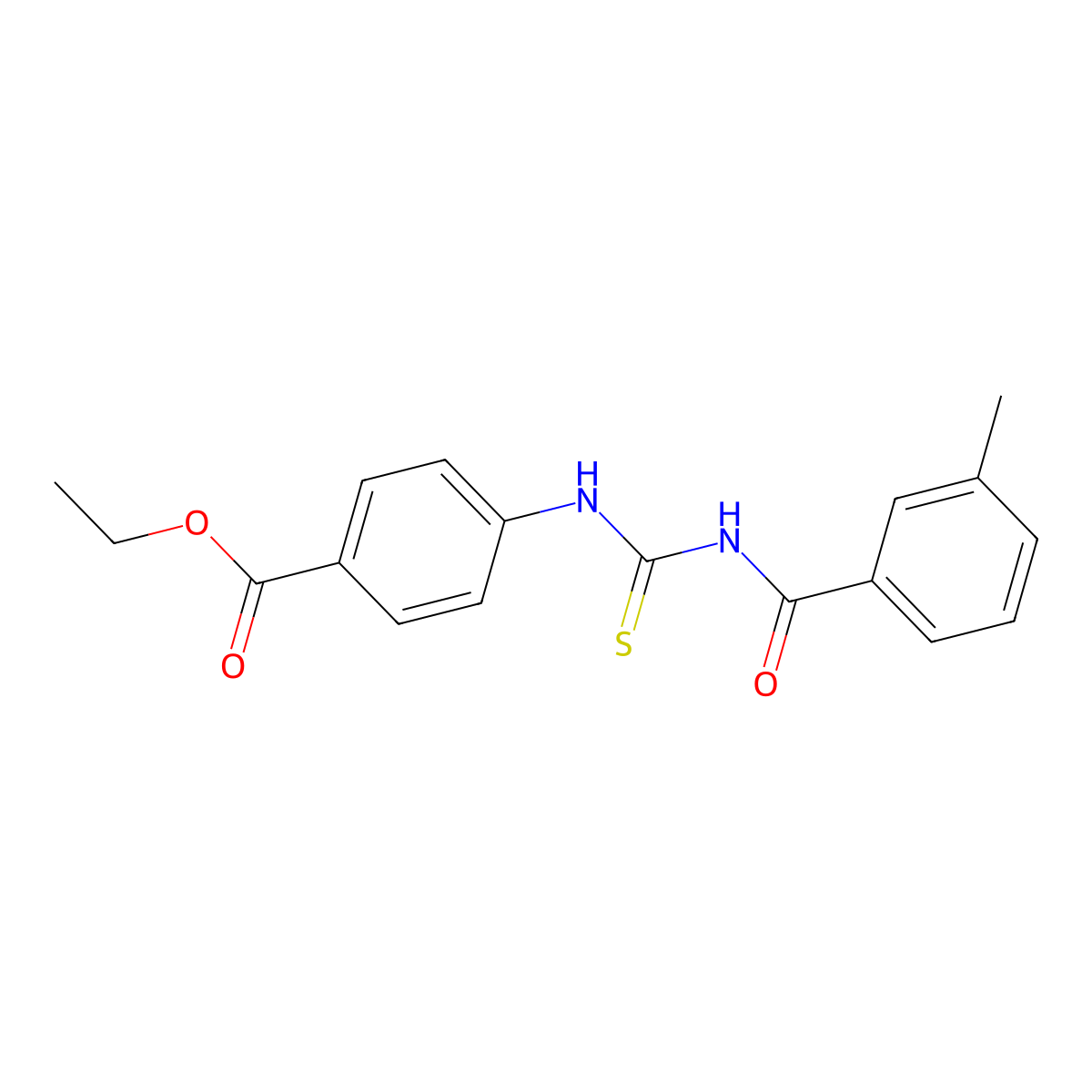 Ethyl 4-[(3-methylbenzoyl)carbamothioylamino]benzoate molecular structure, CAS 428843-41-8