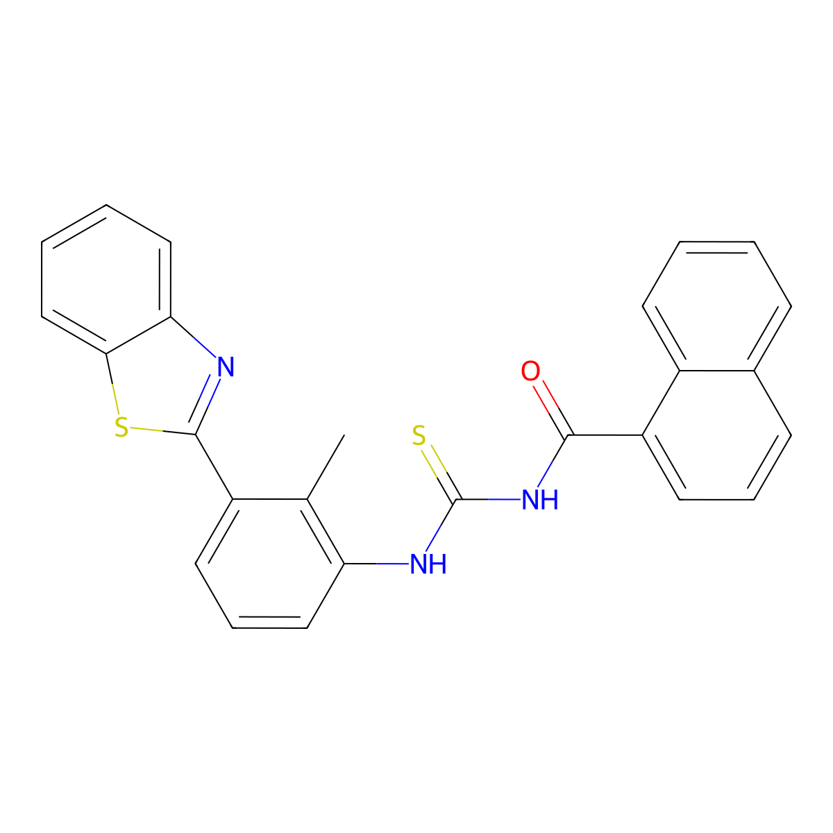 N-[[3-(1,3-benzothiazol-2-yl)-2-methylphenyl]carbamothioyl]naphthalene-1-carboxamide molecular structure, CAS 428843-46-3