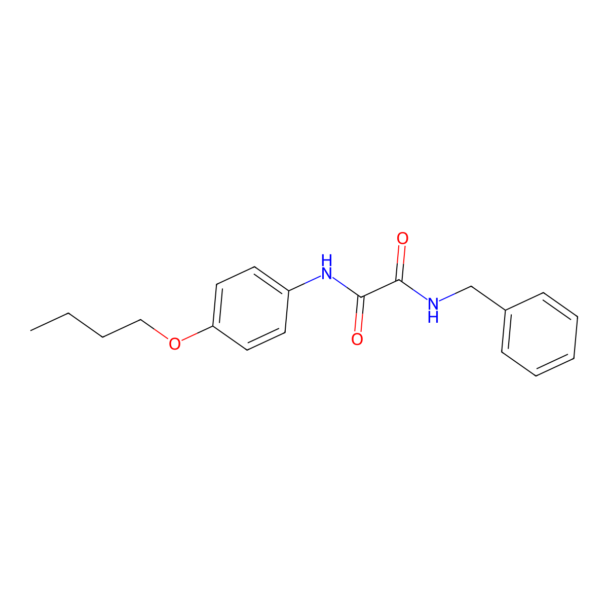 N-benzyl-N'-(4-butoxyphenyl)oxamide molecular structure, CAS 428843-60-1