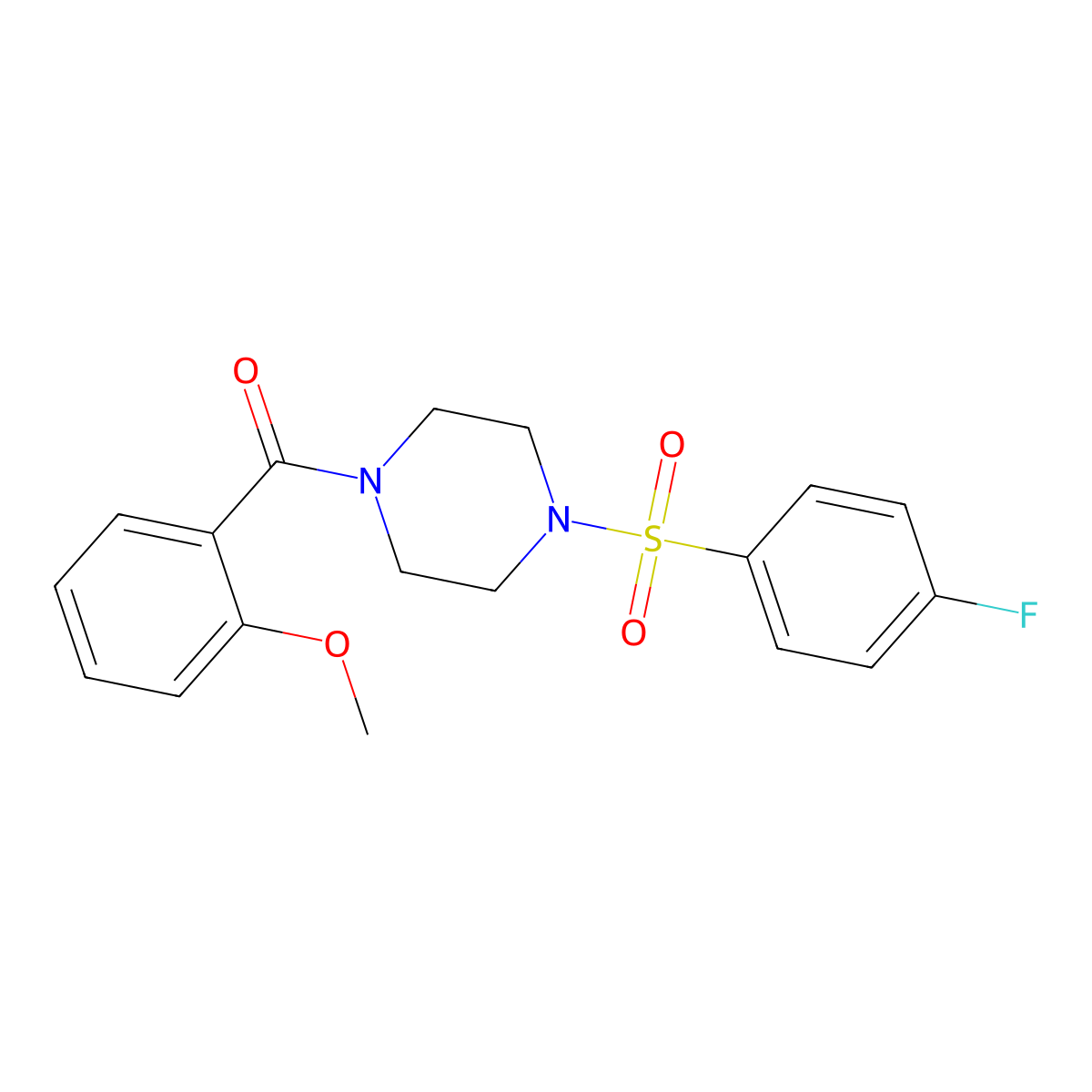 [4-(4-Fluorophenyl)sulfonylpiperazin-1-yl]-(2-methoxyphenyl)methanone molecular structure, CAS 428843-61-2