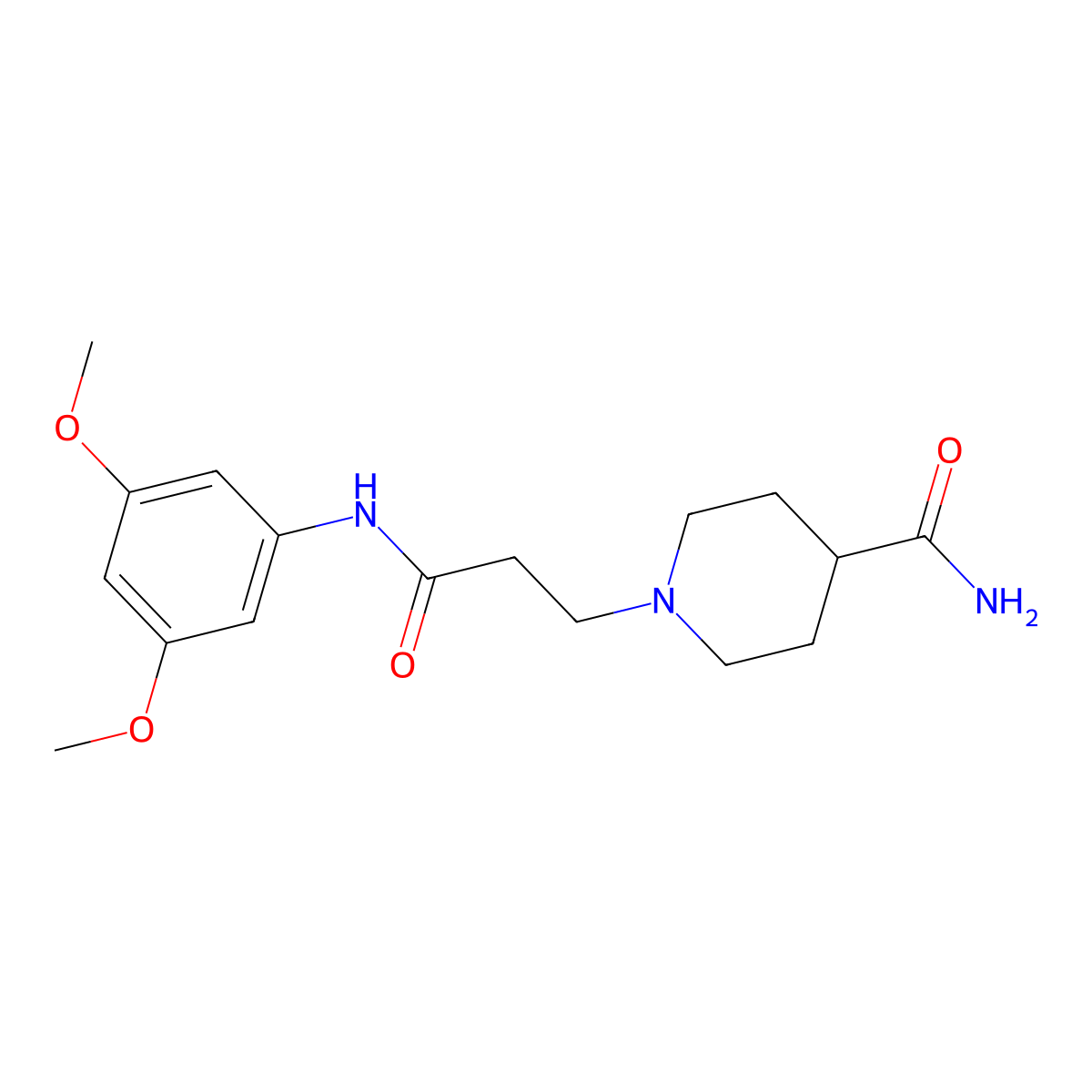 1-[3-(3,5-Dimethoxyanilino)-3-oxopropyl]piperidine-4-carboxamide molecular structure, CAS 428843-62-3