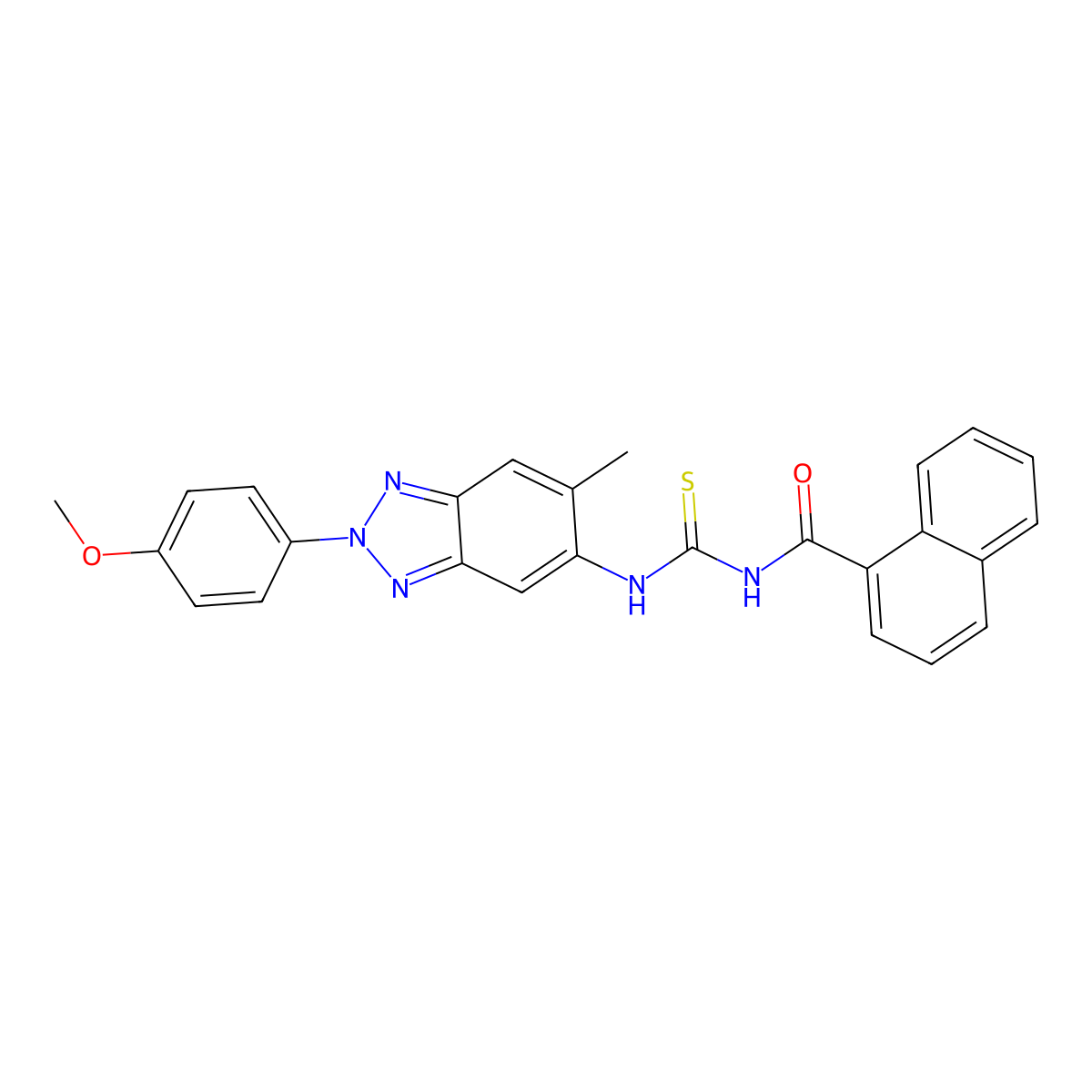 N-[[2-(4-methoxyphenyl)-6-methylbenzotriazol-5-yl]carbamothioyl]naphthalene-1-carboxamide molecular structure, CAS 428843-76-9