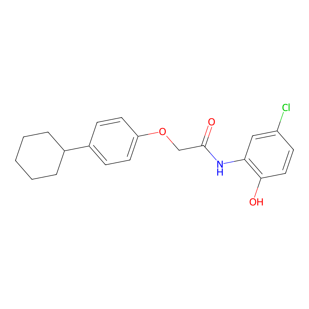 N-(5-chloro-2-hydroxyphenyl)-2-(4-cyclohexylphenoxy)acetamide molecular structure, CAS 428843-81-6