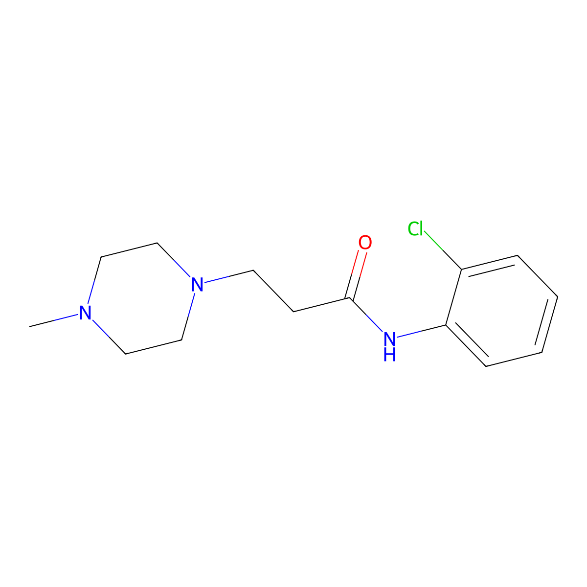 N-(2-chlorophenyl)-3-(4-methylpiperazin-1-yl)propanamide molecular structure, CAS 428843-84-9