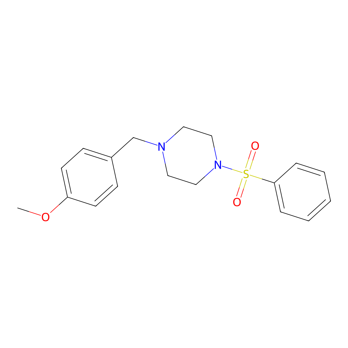 1-(4-Methoxybenzyl)-4-(phenylsulfonyl)piperazine molecular structure, CAS 428843-91-8