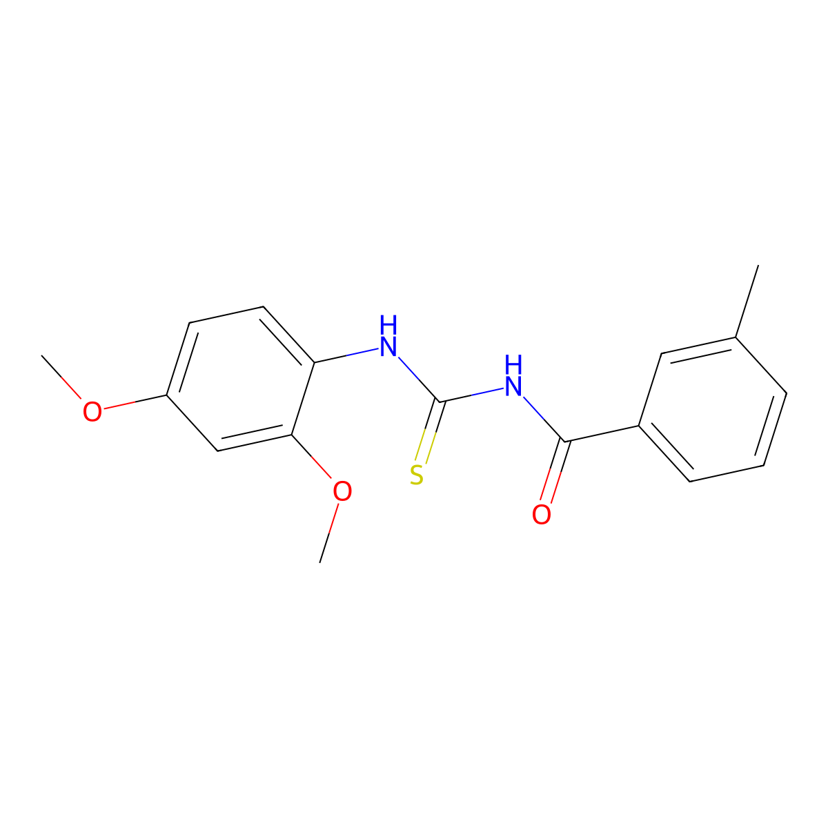 N-(2,4-dimethoxyphenyl)-N'-(3-methylbenzoyl)thiourea molecular structure, CAS 428844-16-0