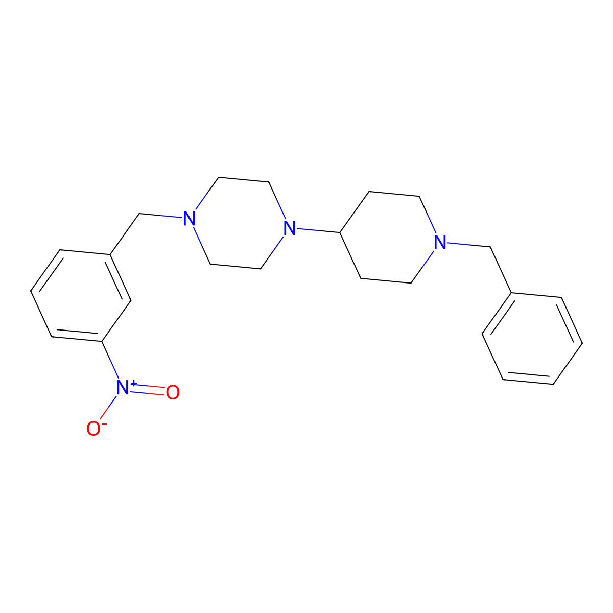 1-(1-Benzylpiperidin-4-yl)-4-[(3-nitrophenyl)methyl]piperazine molecular structure, CAS 428844-19-3