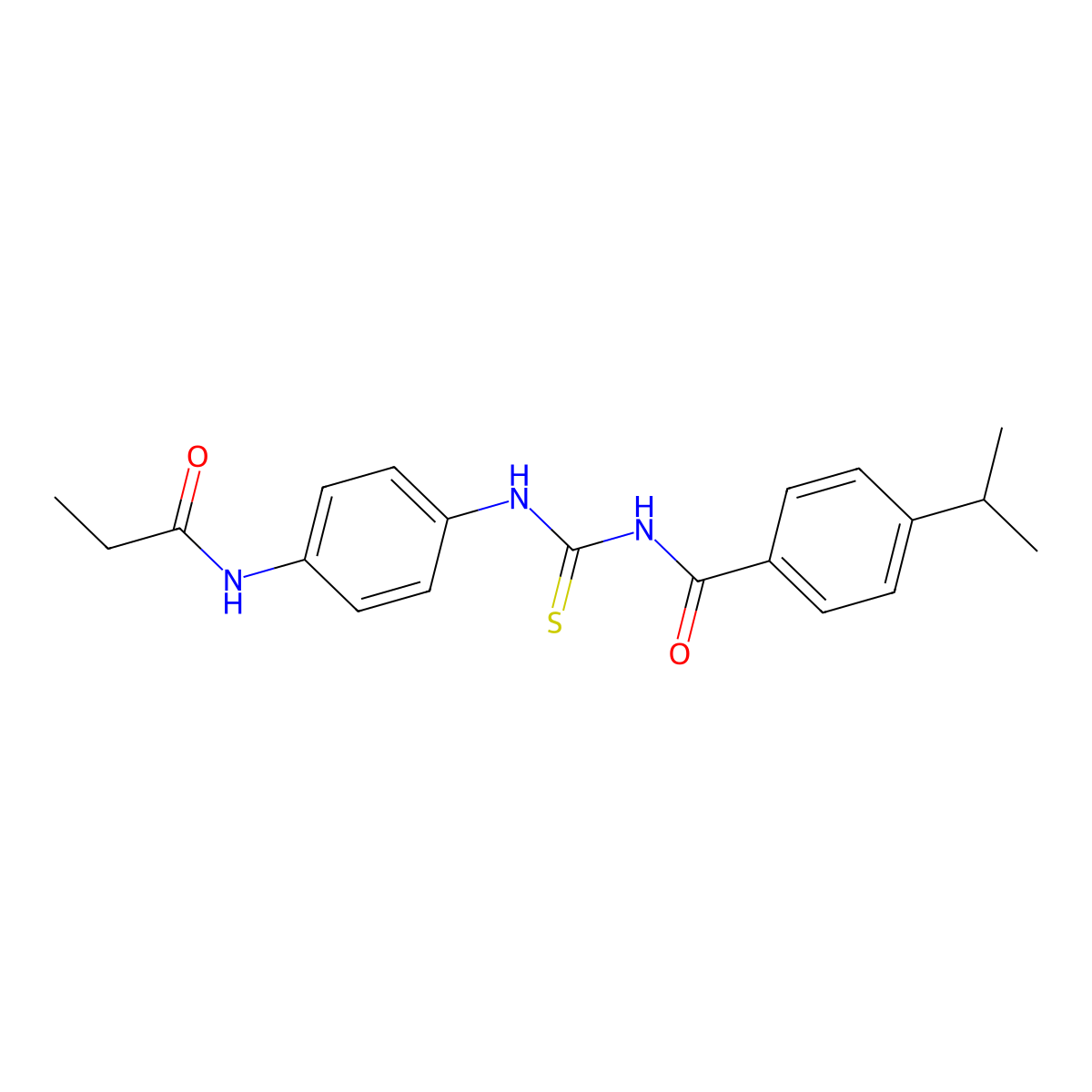 N-[[4-(propanoylamino)phenyl]carbamothioyl]-4-propan-2-ylbenzamide molecular structure, CAS 428844-26-2