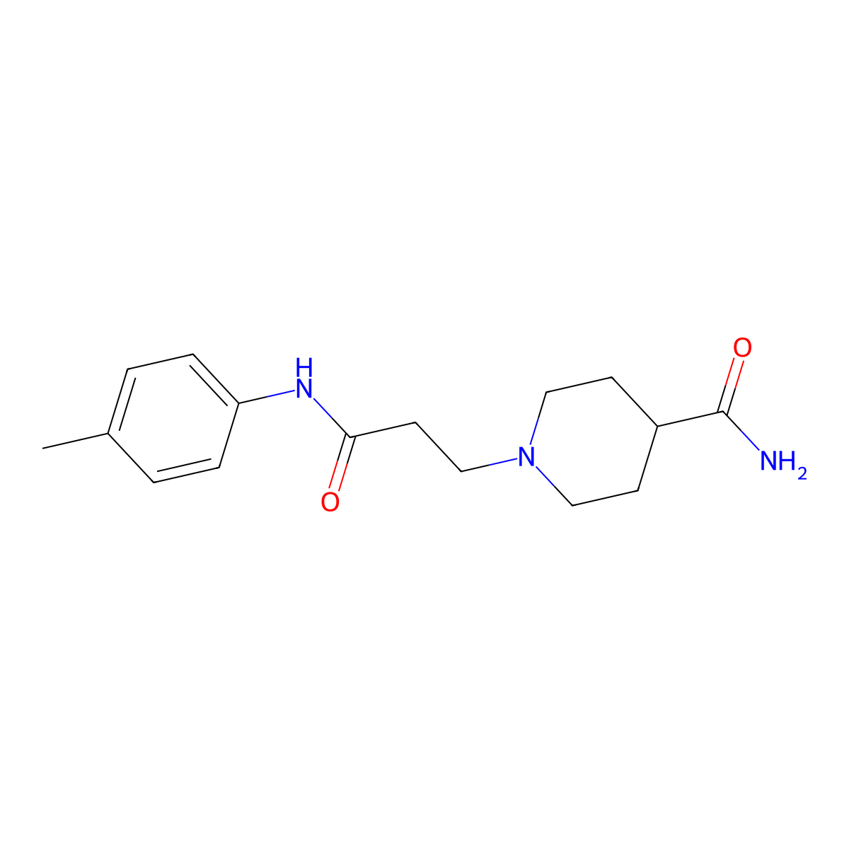 1-(2-p-Tolylcarbamoyl-ethyl)-piperidine-4-carboxylic acid amide molecular structure, CAS 428844-28-4