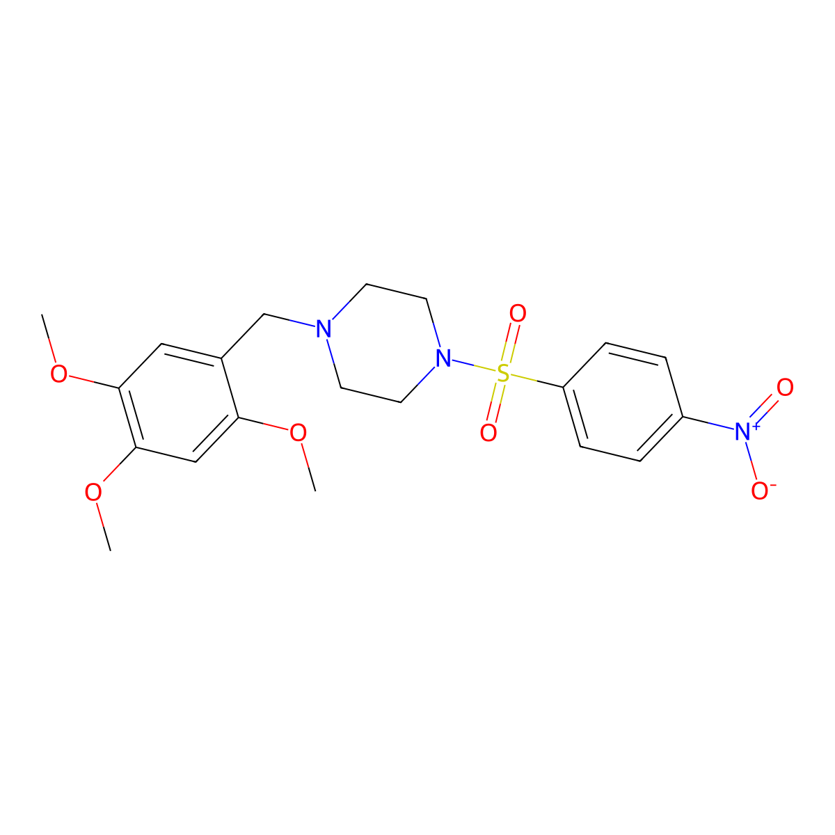 1-(4-Nitrophenyl)sulfonyl-4-[(2,4,5-trimethoxyphenyl)methyl]piperazine molecular structure, CAS 428844-35-3