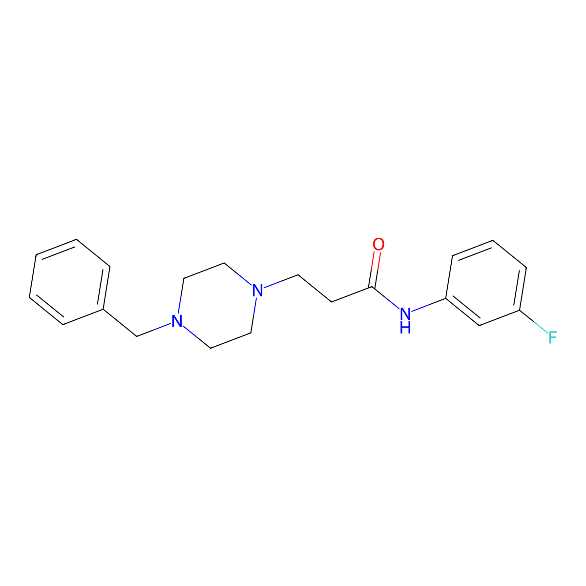 3-(4-benzylpiperazin-1-yl)-N-(3-fluorophenyl)propanamide molecular structure, CAS 428844-41-1