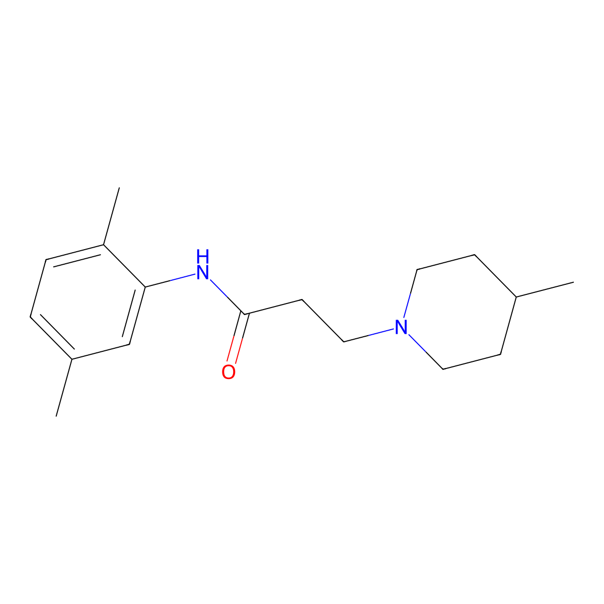 N-(2,5-dimethylphenyl)-3-(4-methylpiperidin-1-yl)propanamide molecular structure, CAS 428844-42-2