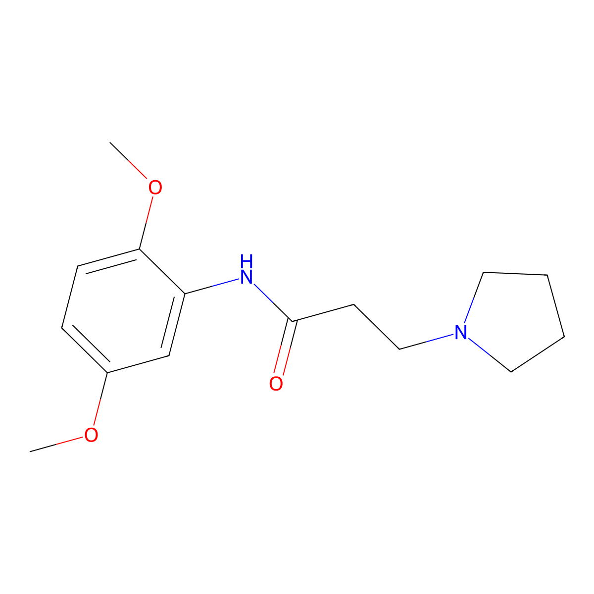 N-(2,5-dimethoxyphenyl)-3-(pyrrolidin-1-yl)propanamide molecular structure, CAS 428844-63-7