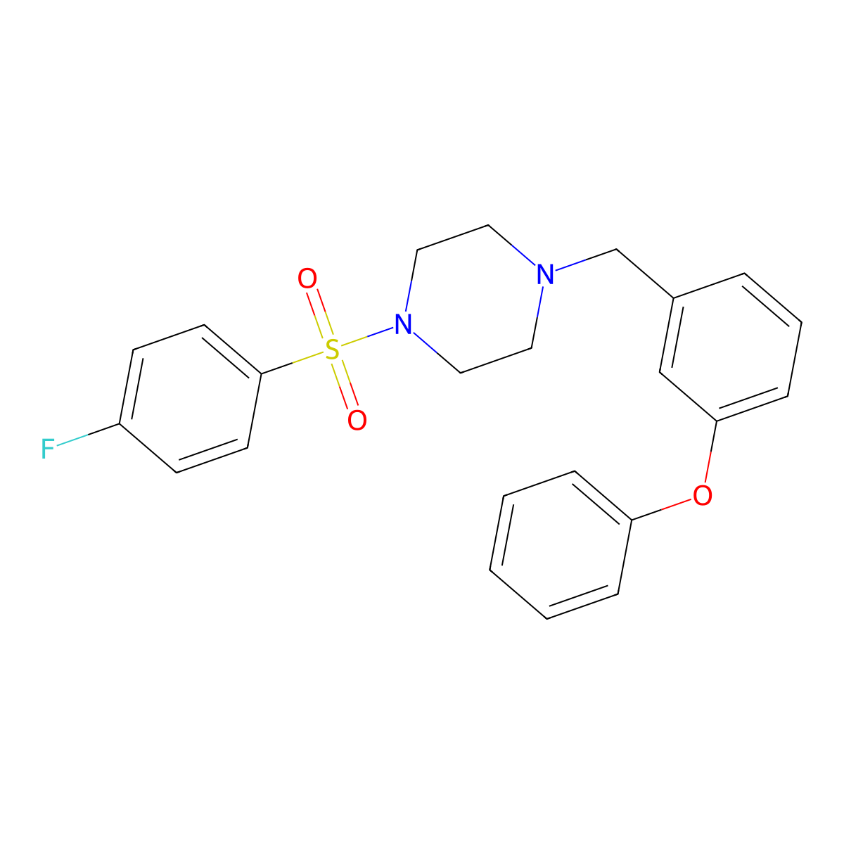 1-(4-Fluorophenyl)sulfonyl-4-[(3-phenoxyphenyl)methyl]piperazine molecular structure, CAS 428844-64-8