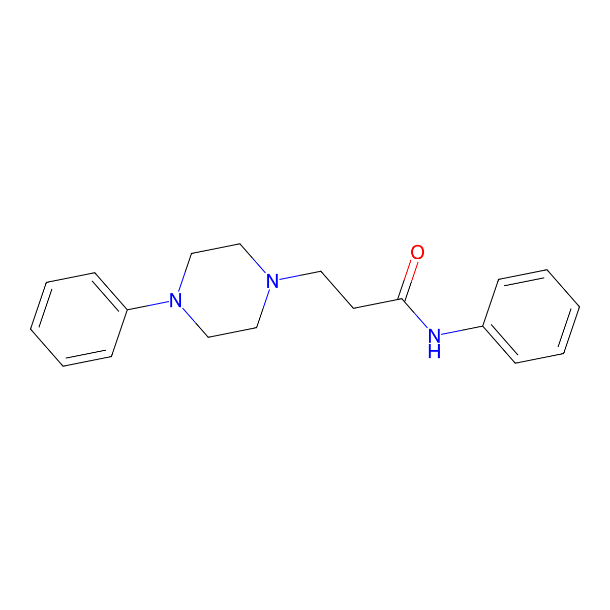 N-phenyl-3-(4-phenylpiperazin-1-yl)propanamide molecular structure, CAS 428844-65-9