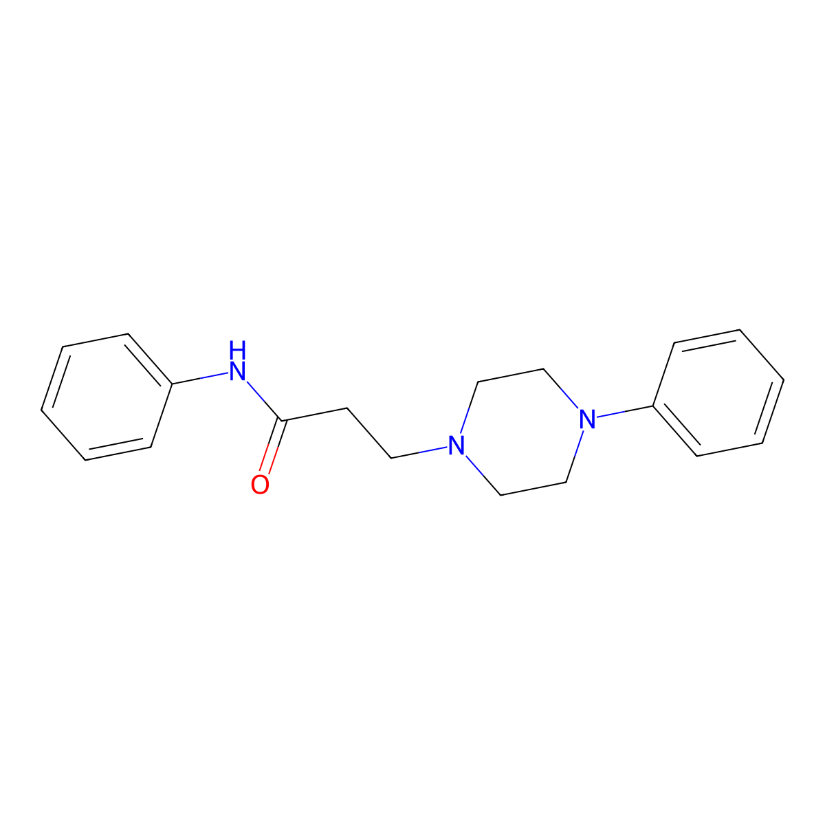 N-phenyl-3-(4-phenylpiperazin-1-yl)propanamide molecular structure, CAS 428844-65-9