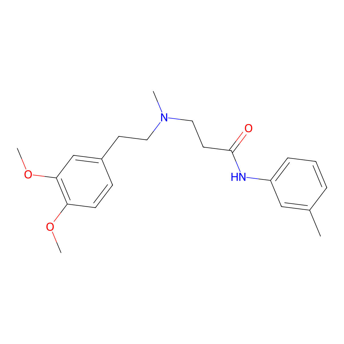 3-[2-(3,4-dimethoxyphenyl)ethyl-methylamino]-N-(3-methylphenyl)propanamide molecular structure, CAS 428844-68-2