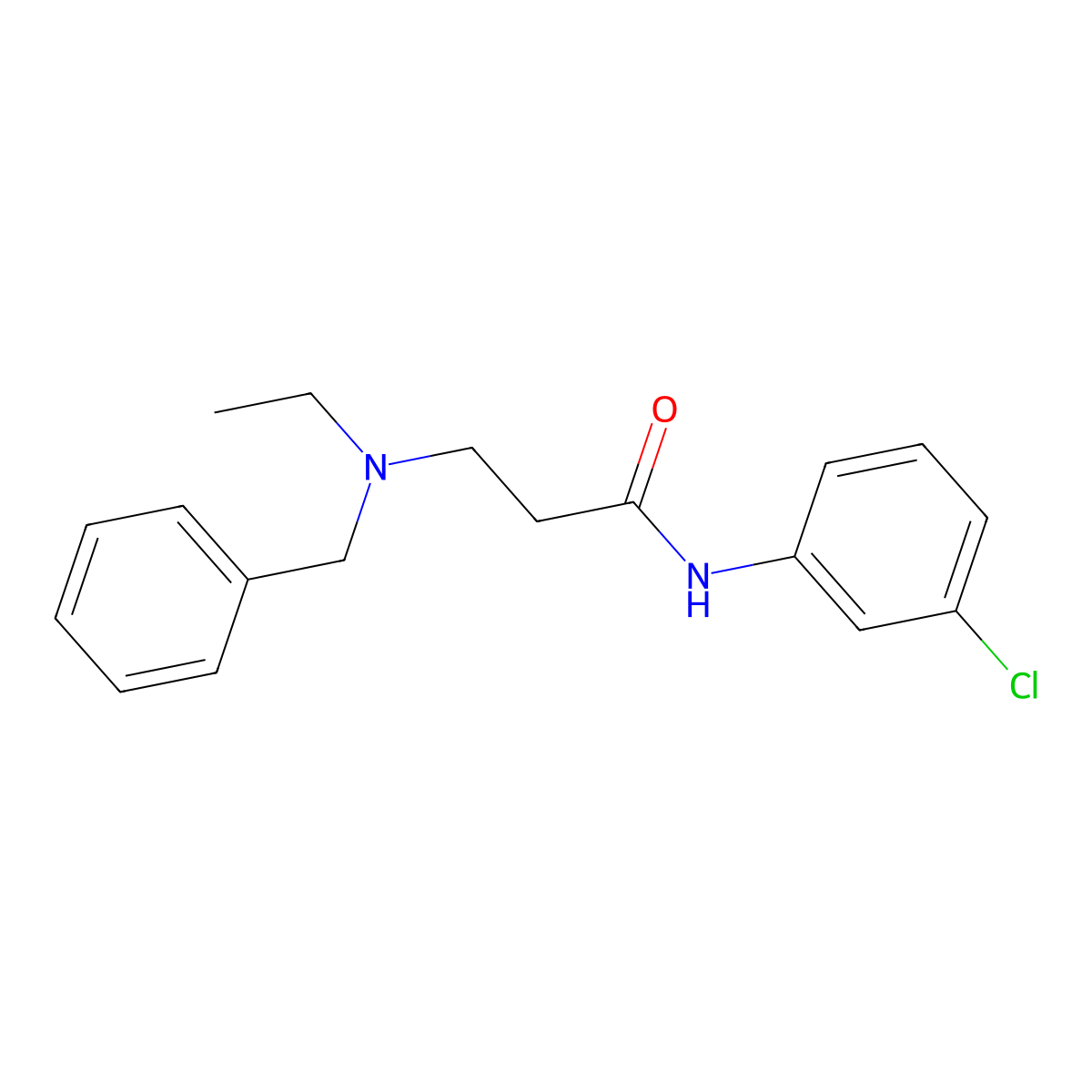 3-[benzyl(ethyl)amino]-N-(3-chlorophenyl)propanamide molecular structure, CAS 428844-70-6