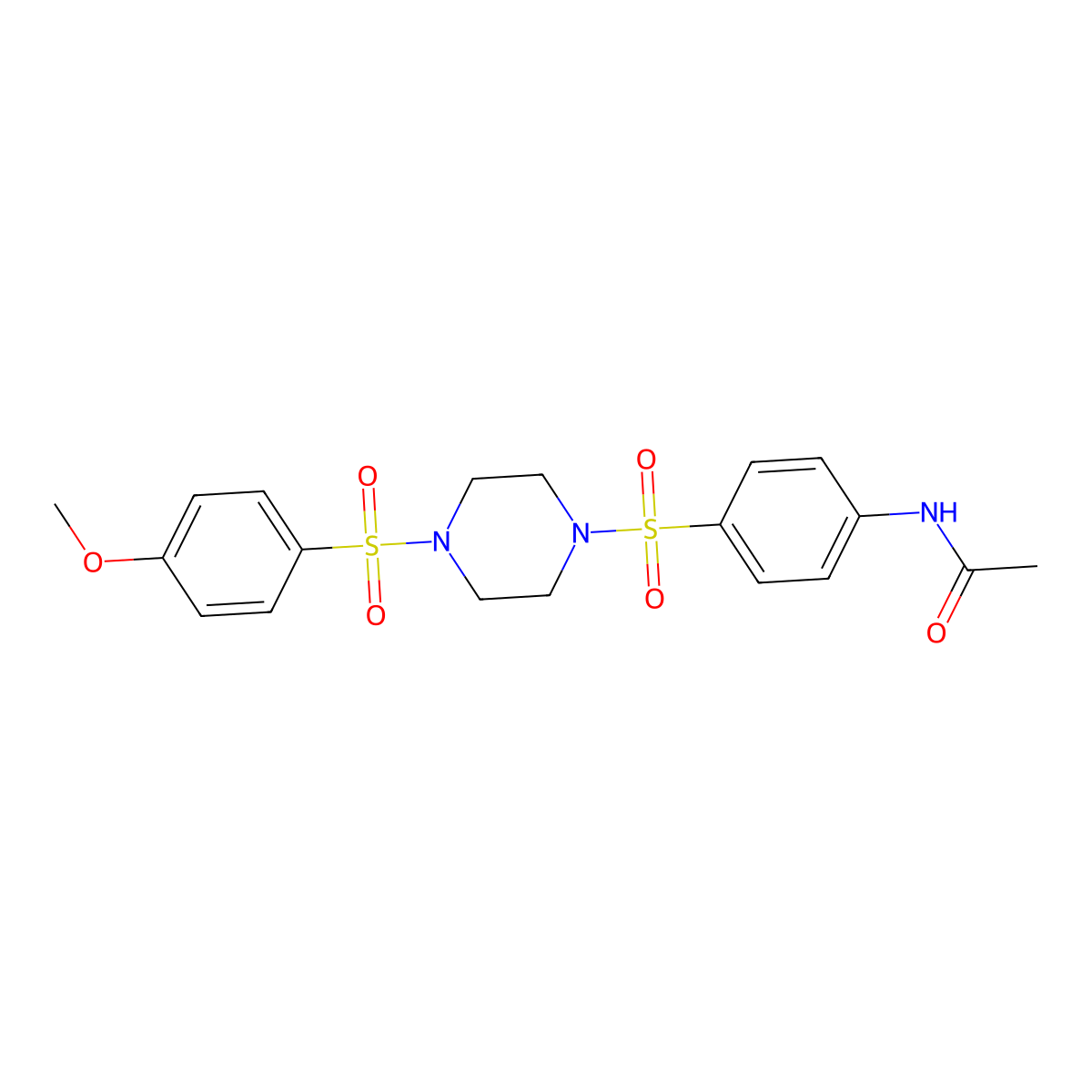 N-[4-[4-(4-methoxyphenyl)sulfonylpiperazin-1-yl]sulfonylphenyl]acetamide molecular structure, CAS 428844-71-7