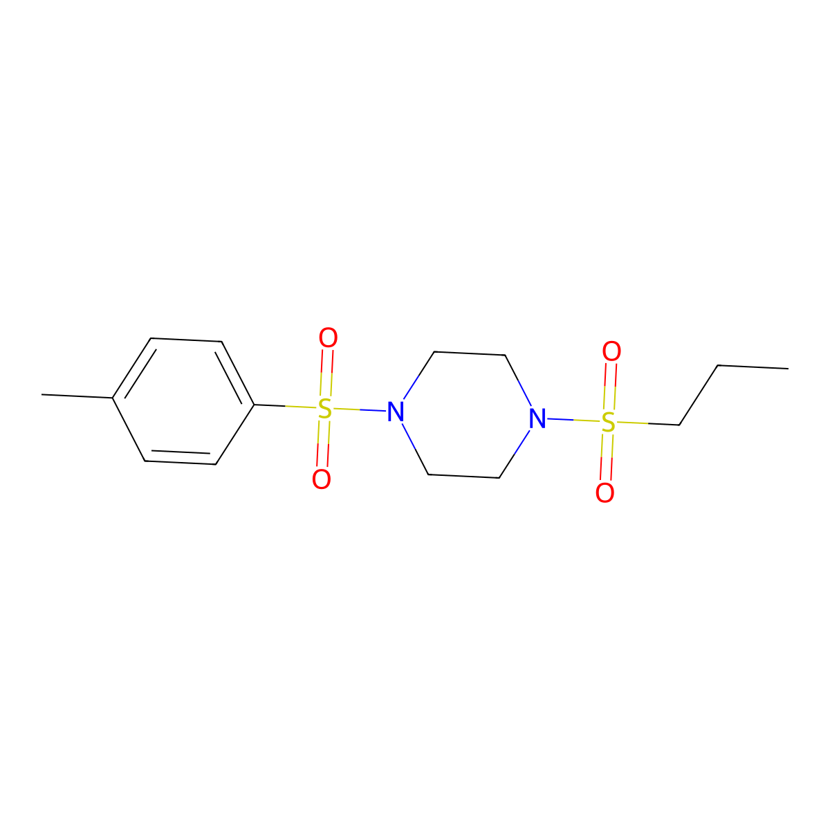 1-[(4-Methylphenyl)sulfonyl]-4-(propylsulfonyl)piperazine molecular structure, CAS 428844-76-2