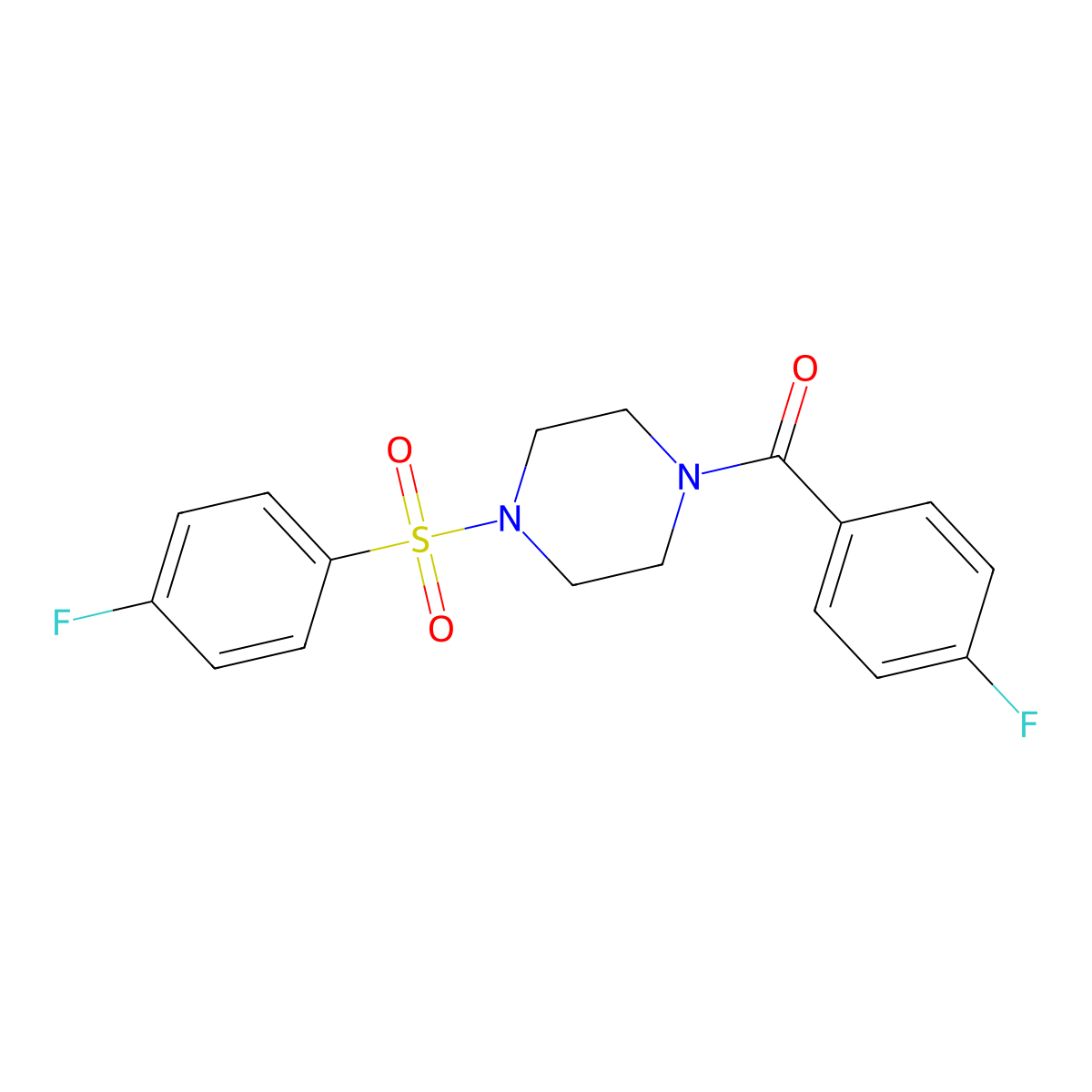 (4-Fluorophenyl)-[4-(4-fluorophenyl)sulfonylpiperazin-1-yl]methanone molecular structure, CAS 428844-78-4