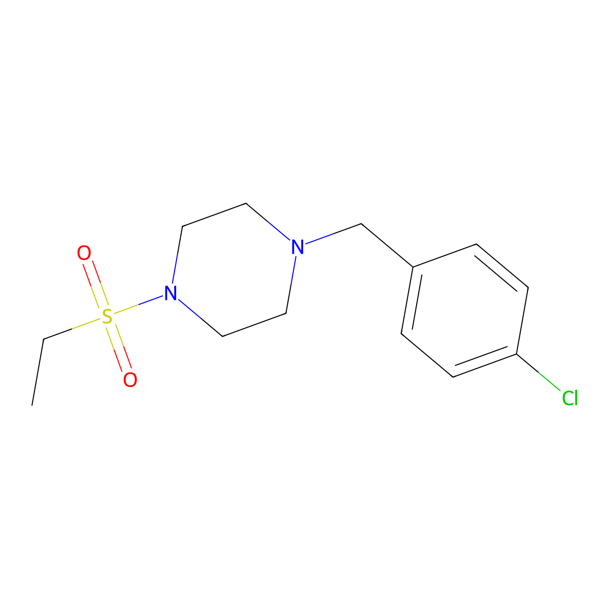 1-(4-Chlorobenzyl)-4-(ethylsulfonyl)piperazine molecular structure, CAS 428844-85-3