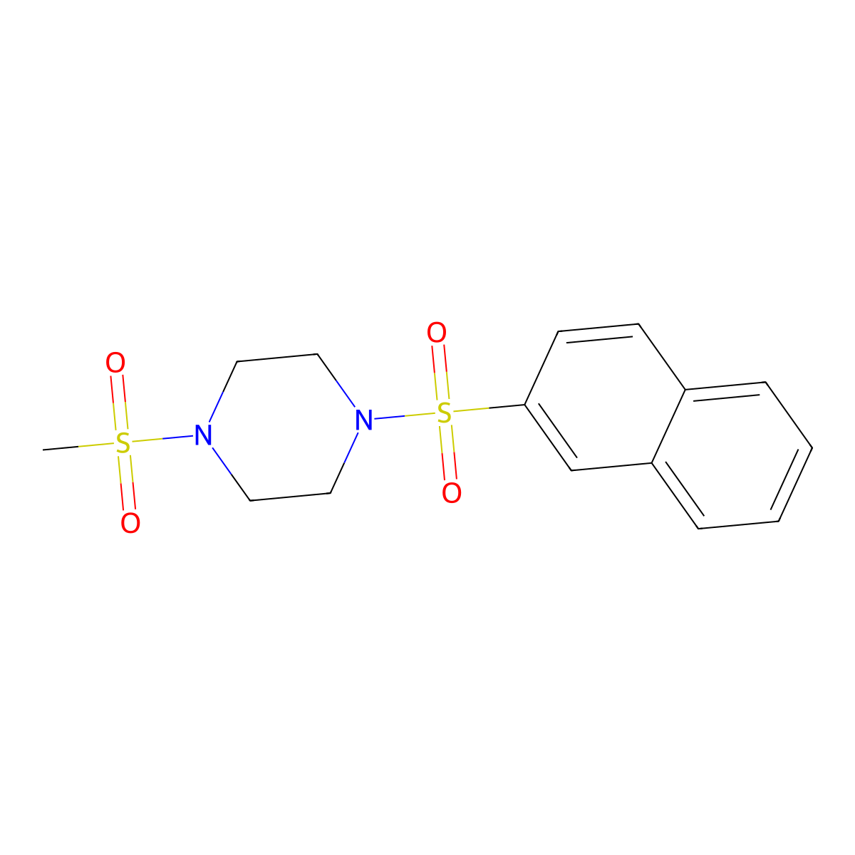 1-Methylsulfonyl-4-naphthalen-2-ylsulfonylpiperazine molecular structure, CAS 428844-97-7