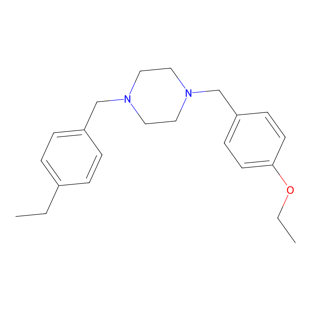 1-[(4-Ethoxyphenyl)methyl]-4-[(4-ethylphenyl)methyl]piperazine molecular structure, CAS 428845-16-3