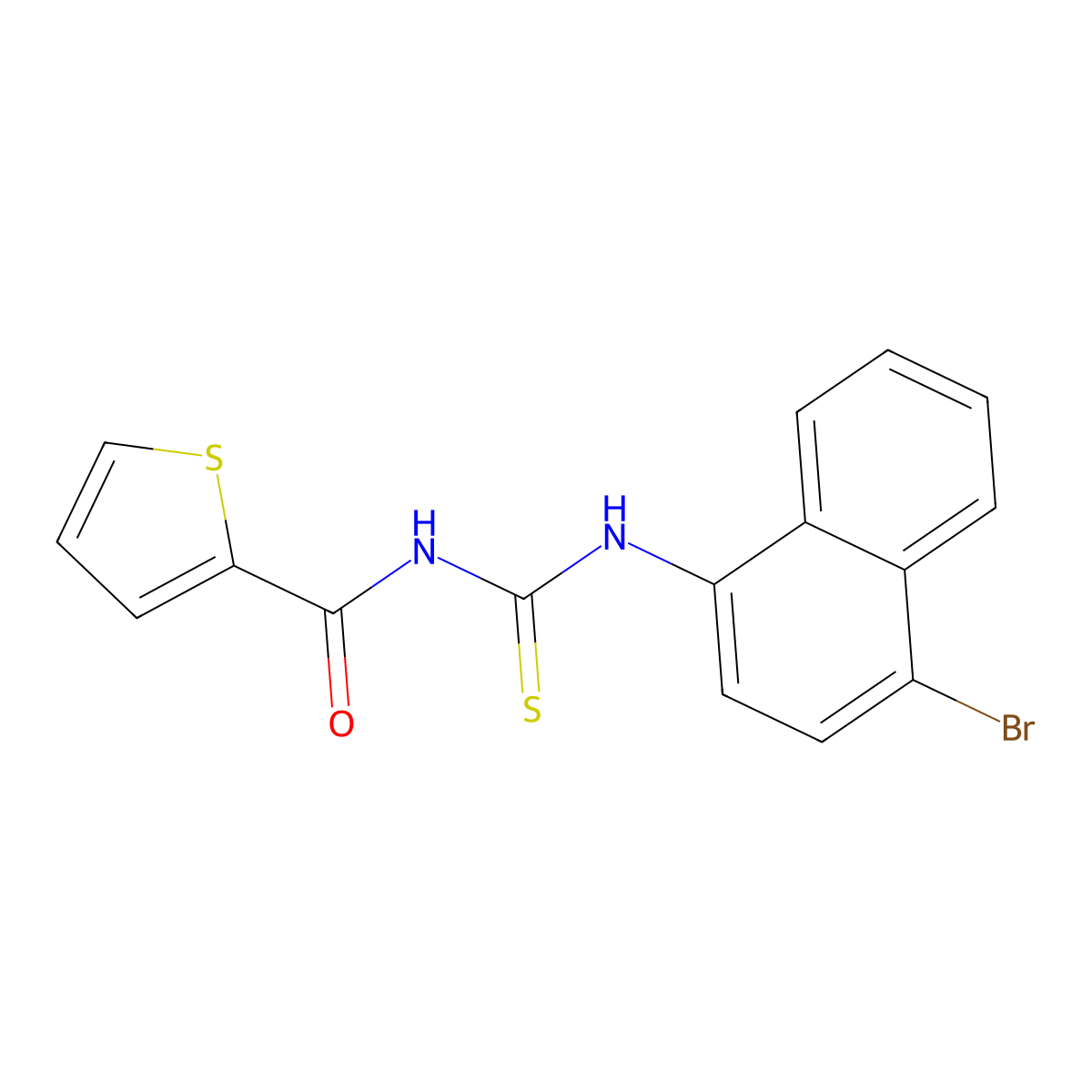 N-[(4-bromonaphthalen-1-yl)carbamothioyl]thiophene-2-carboxamide molecular structure, CAS 428845-17-4